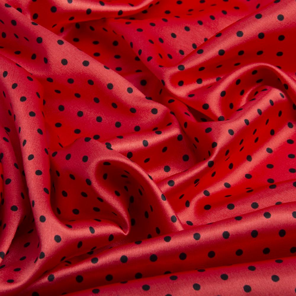 Ткань платевая атлас Горохи мелкие Нектарин (22946)