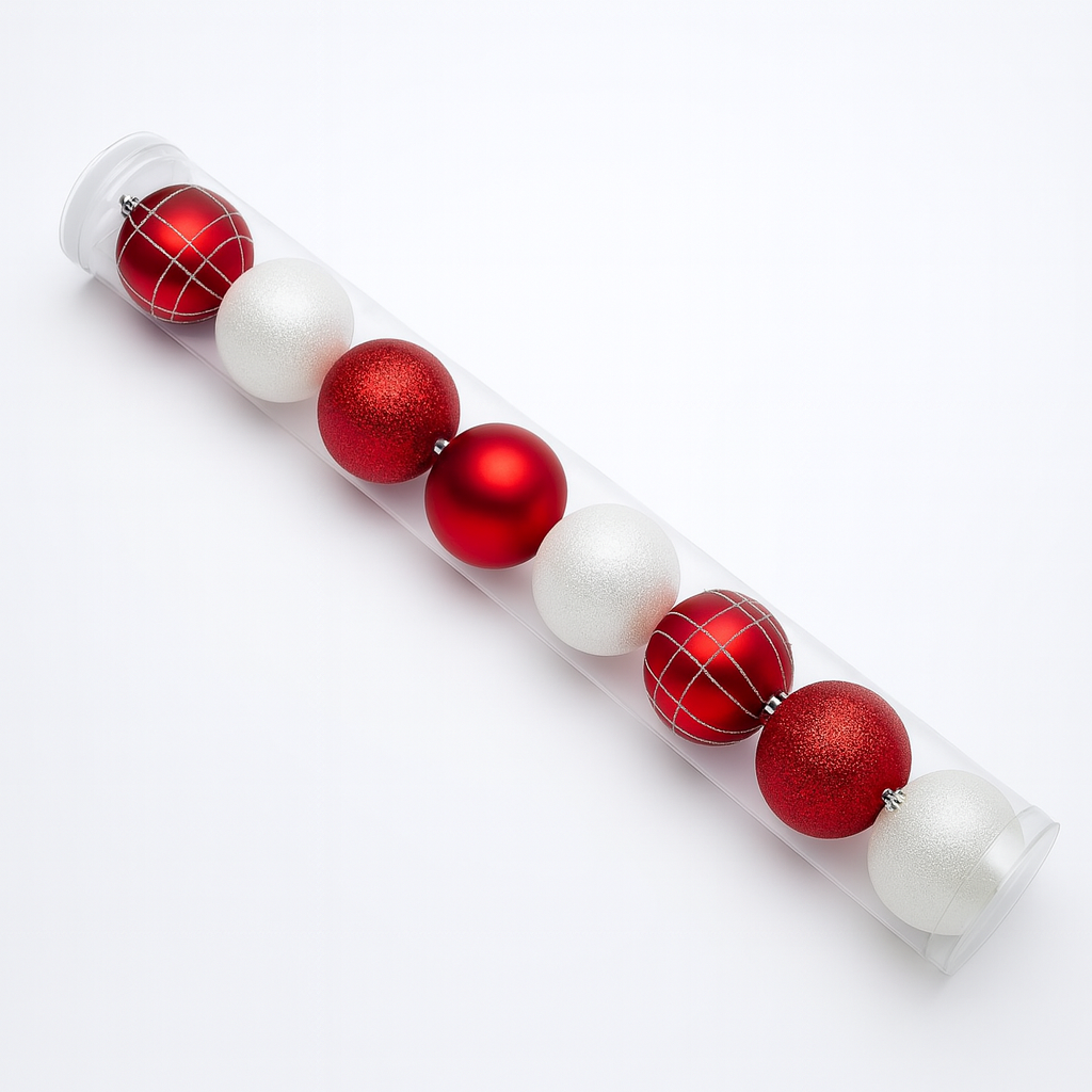 Шарики елочные новогодние Магическая-новогодняя M47886 пластиковые 7 см 12 шт. (584919)