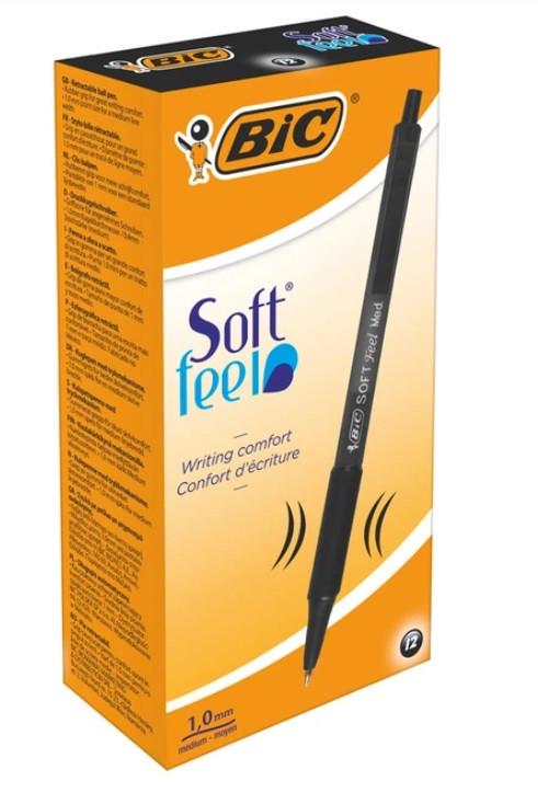 Письмова ручка BIC Soft Clic Grip 12 шт. Чорний (2839277250)