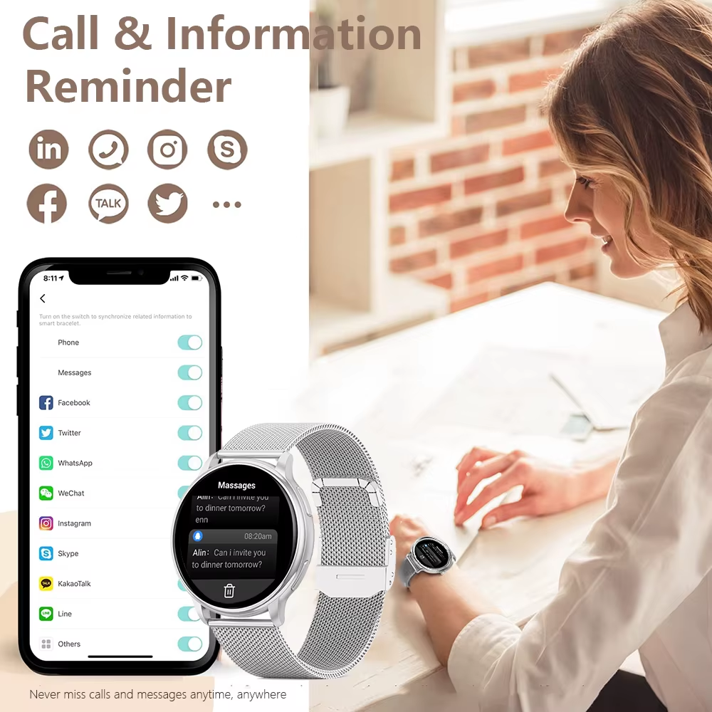 Смарт-часы женские Smart Mevaden с возможностью звонков и дополнительным ремешком Золотой (2537283125) - фото 6 Смарт-часы женские Smart Mevaden с возможностью звонков и дополнительным ремешком Золотой (2537283125) - фото 6