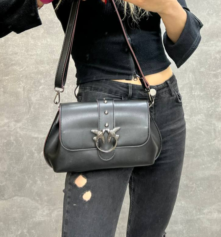 Клатч женский из экокожи через плечо Черный/Красный (2640867008) - фото 2