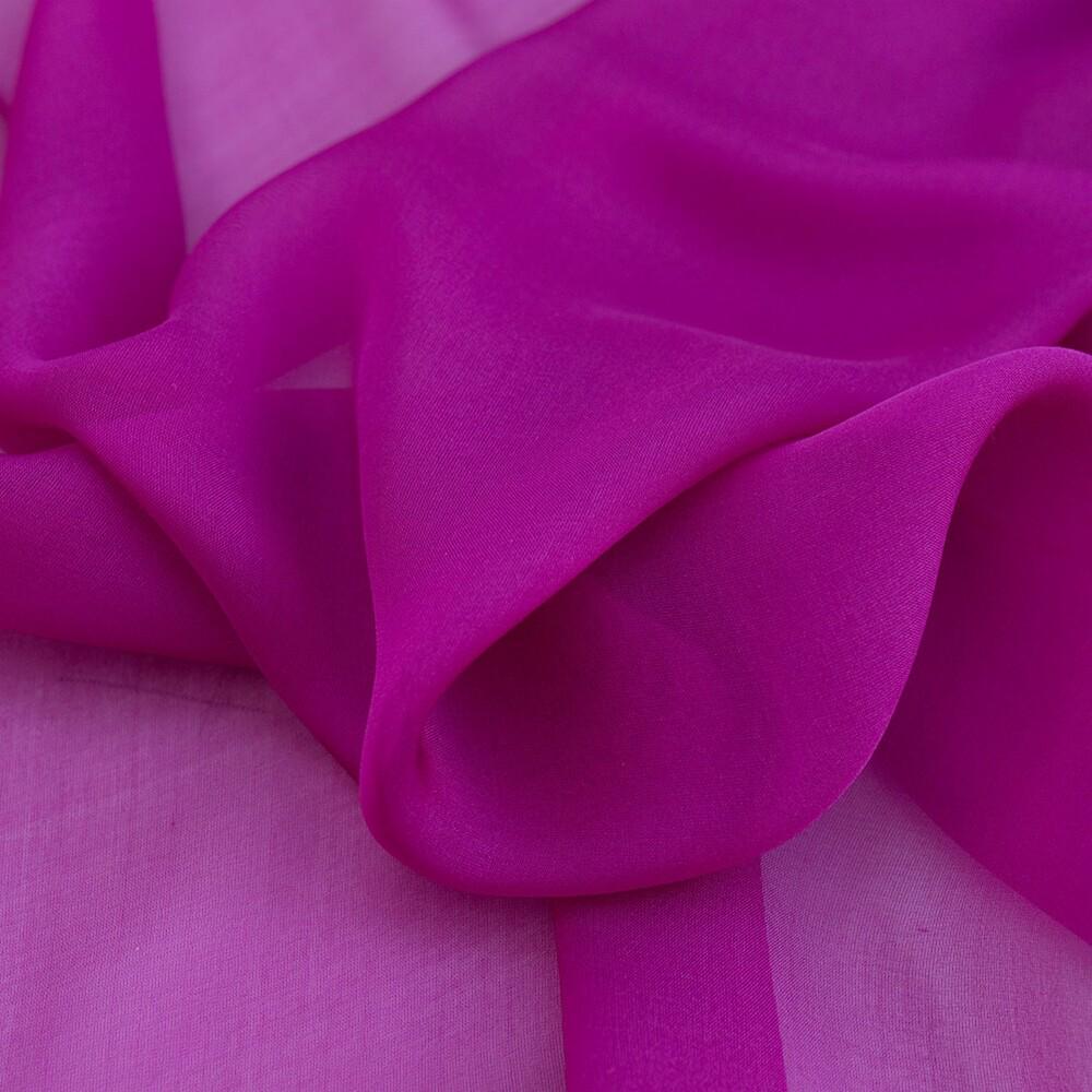 Тканина шифон шовк натуральний Темна фуксія (12185)