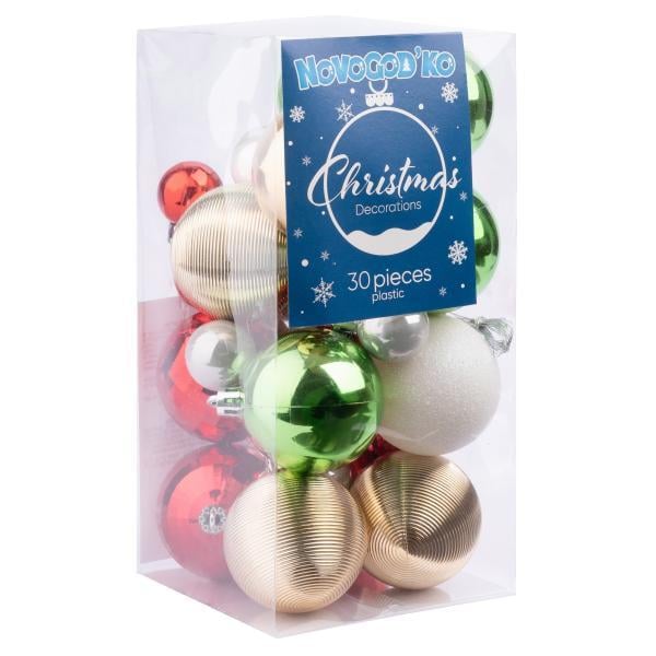 Шары новогодние Novogod’Ko №4 30 шт. Золотой/Красный (974435)