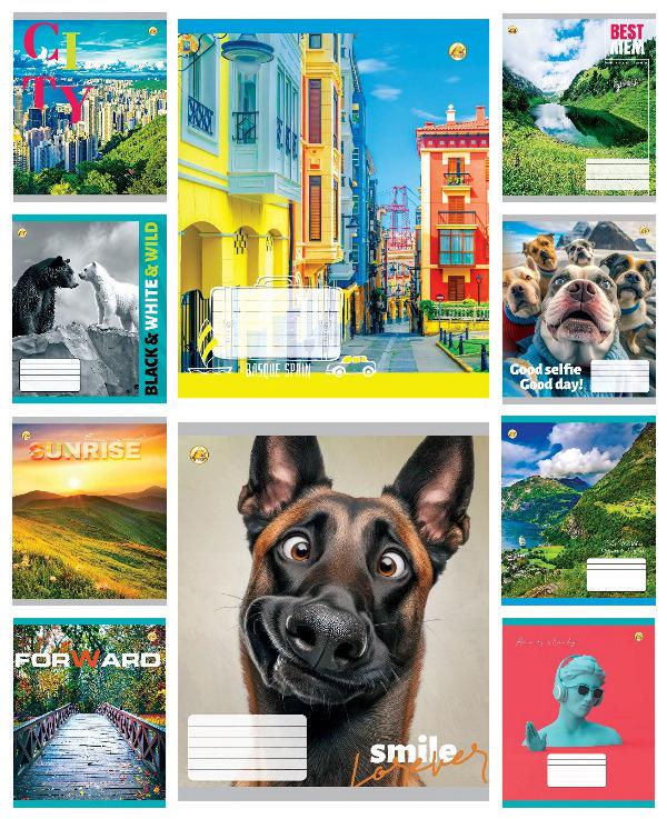 Зошити учнівські Тетрада Мікс Універсальний 4 48 аркушів клітинка 10 шт. в упаковці