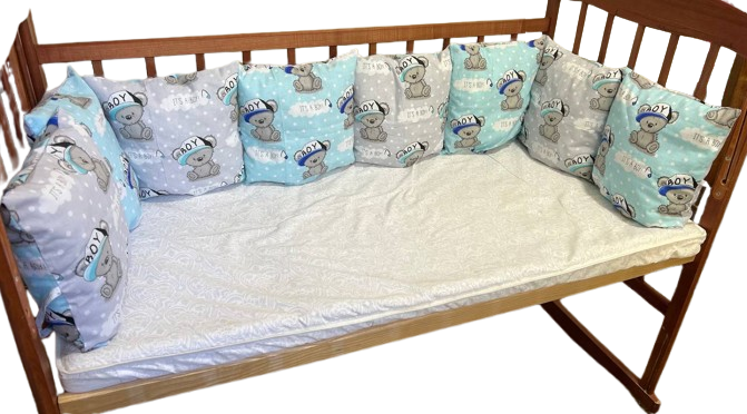 Бортики в кроватку Мишки It's a boy 12 подушек (1567) - фото 1 Бортики в кроватку Мишки It's a boy 12 подушек (1567) - фото 1