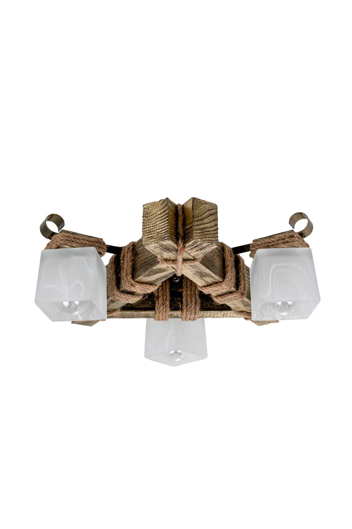 Люстра деревянная Sirius S7041/3 на 3 плафона Черное золото (000028747)