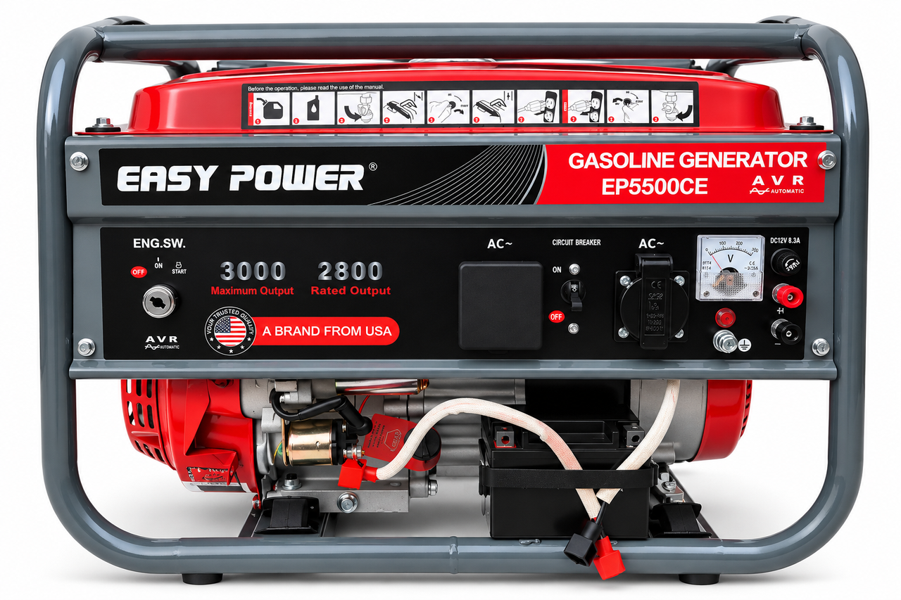 Генератор бензиновый EASY POWER EP5500 3,0 кВт с медной обмоткой и электростартером (EP-5500CE)