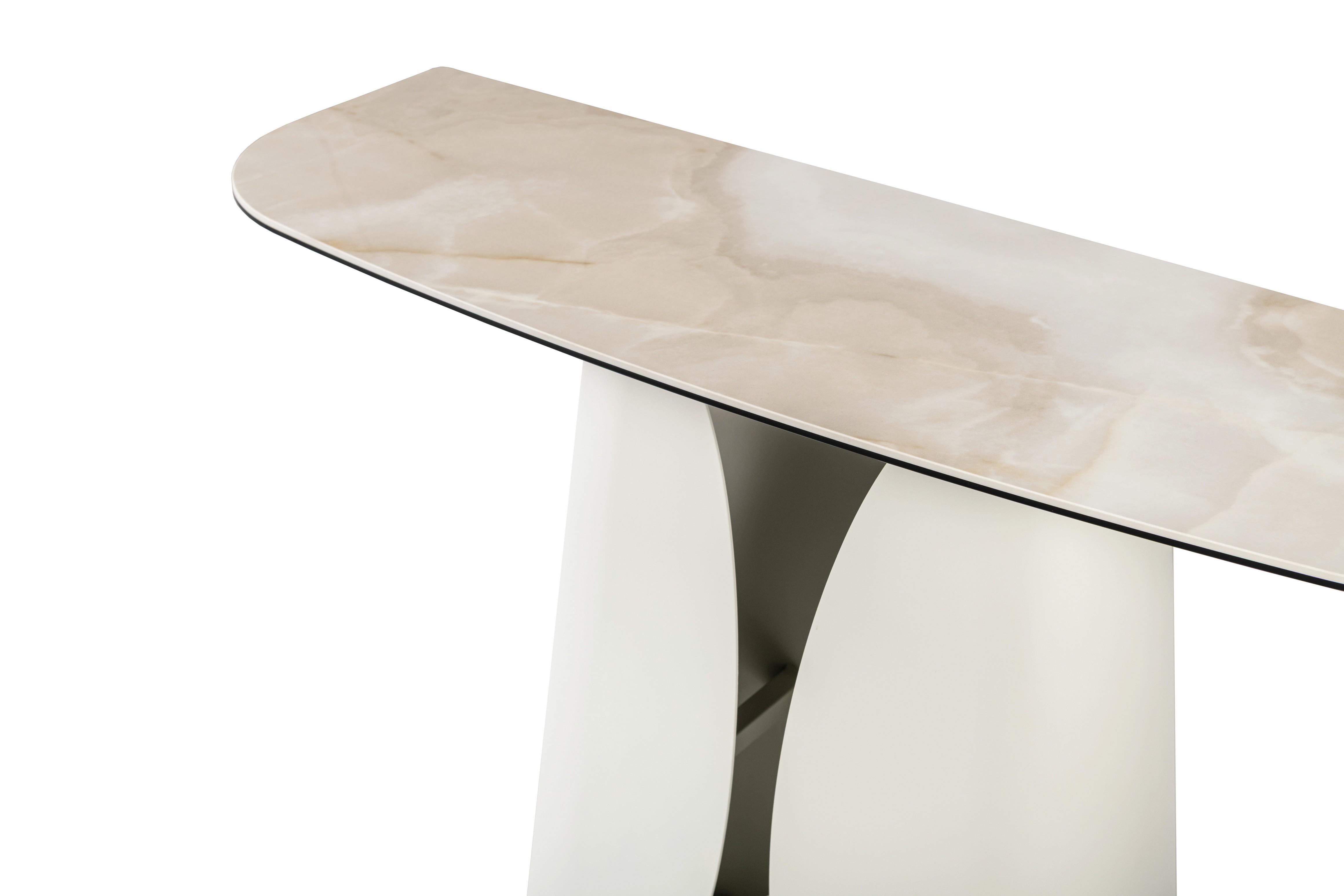 Консоль Лунарио Vetro 1200х400х760 мм Айвори оникс/Айвори - фото 5