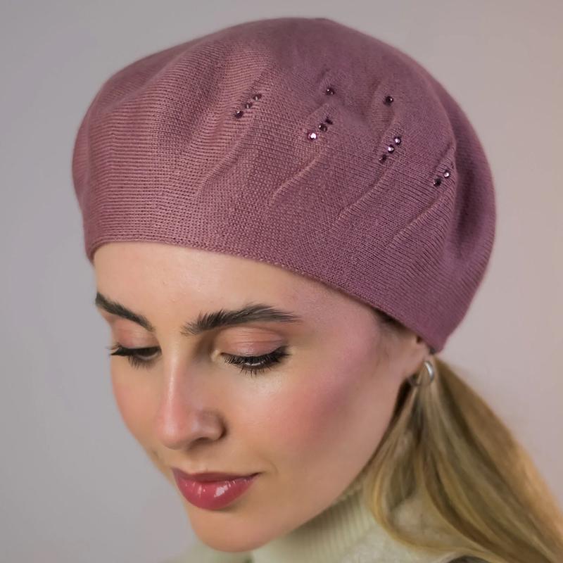 Берет женский двойной Lirus Стрит универсальный Пудровый (281523)