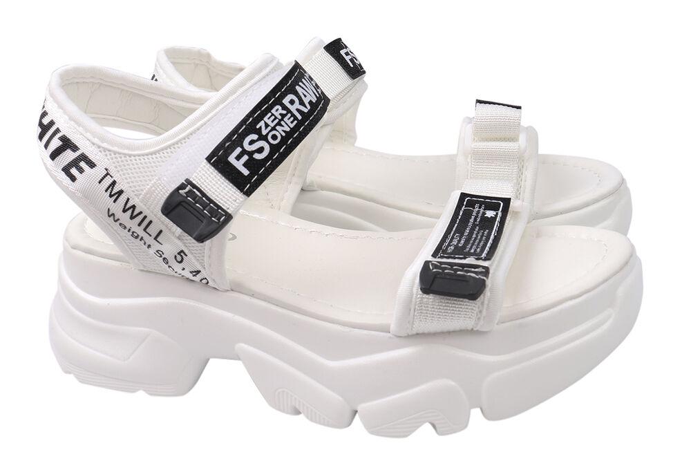 Босоножки женские AESD из текстиля на платформе с открытой пятой р. 37 Белый (1-21LBS)