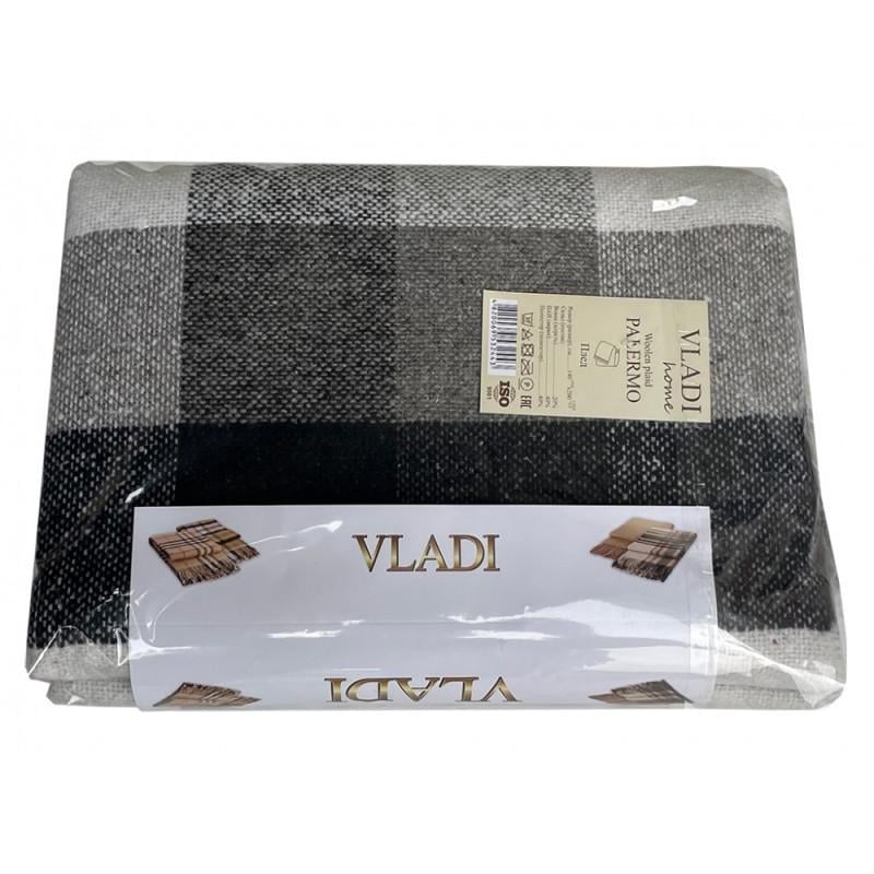 Плед вовняний Vladi Палермо No8 Pictor 140х200 см Чорний/Сірий (9414740) - фото 1 Плед вовняний Vladi Палермо No8 Pictor 140х200 см Чорний/Сірий (9414740) - фото 1