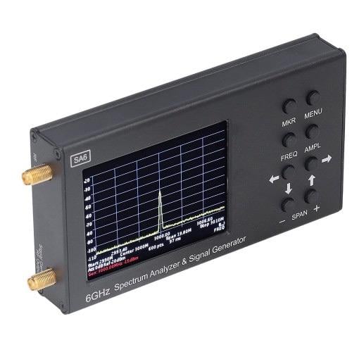 Аанализатор спектра портативный RF SA6 6,2 ГГц с генератором сигнала 3,2" 3000 mAh Black (1026342)