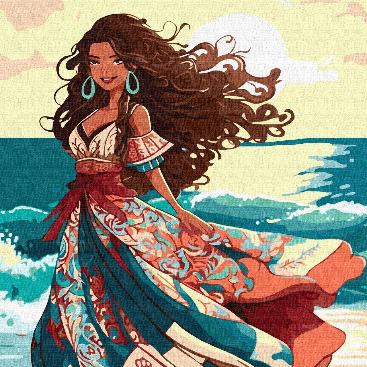 Картина по номерам Ideyka Красавица на побережье 40х40 см (2824287058)