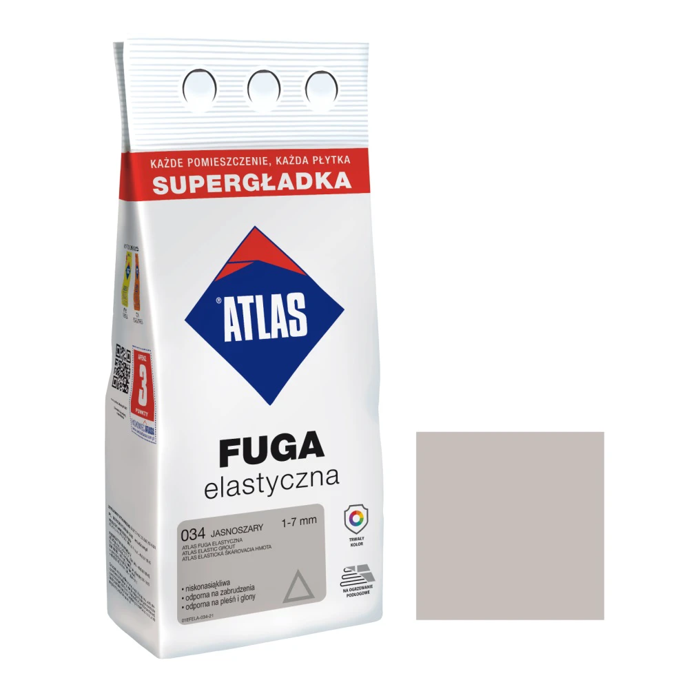 Затирка для швов Atlas elastyczna 2 кг Светло-серый №034