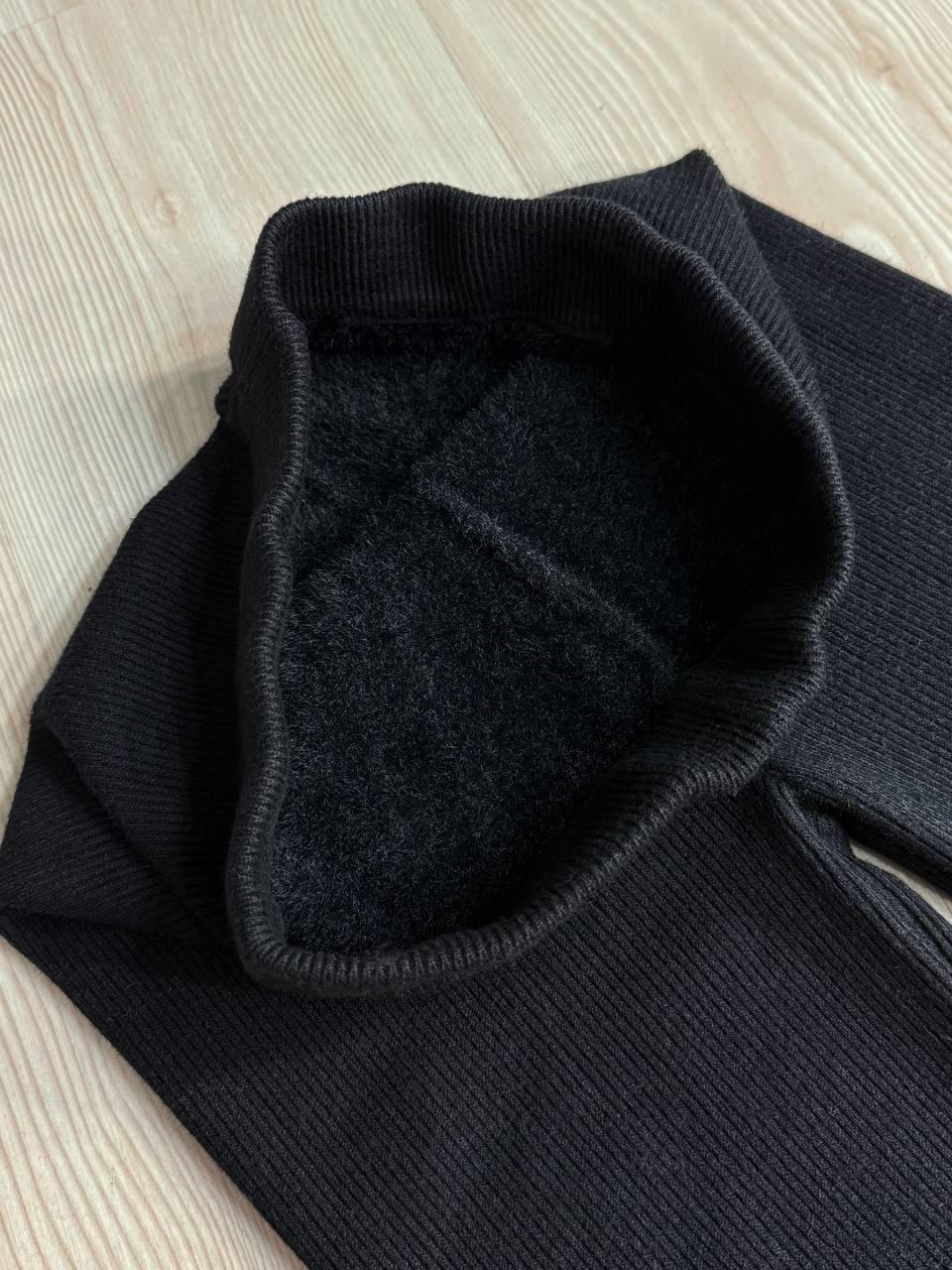 Лосини жіночі A-N 6126-6161 теплі в рубчик на хутрі ангори OS Чорний (5588) - фото 3 Лосини жіночі A-N 6126-6161 теплі в рубчик на хутрі ангори OS Чорний (5588) - фото 3