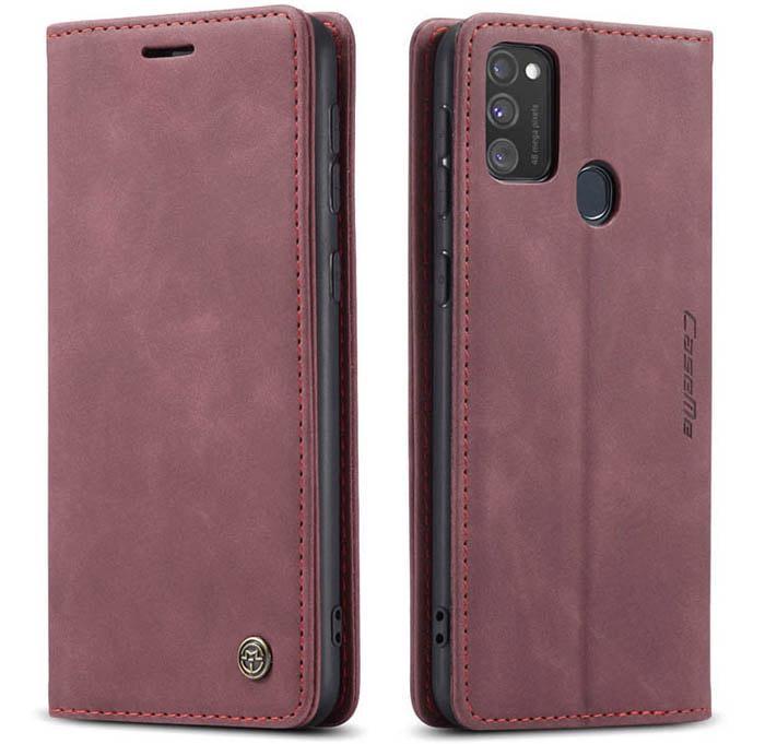 Чехол книжка с магнитом CaseMe на Samsung Galaxy M30s M307 Wine (14075-42)