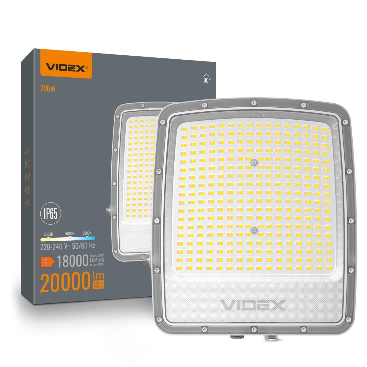 Прожектор LED Videx F5 200W 3000/5000/6500K 230V White (VL-F5-200CW)