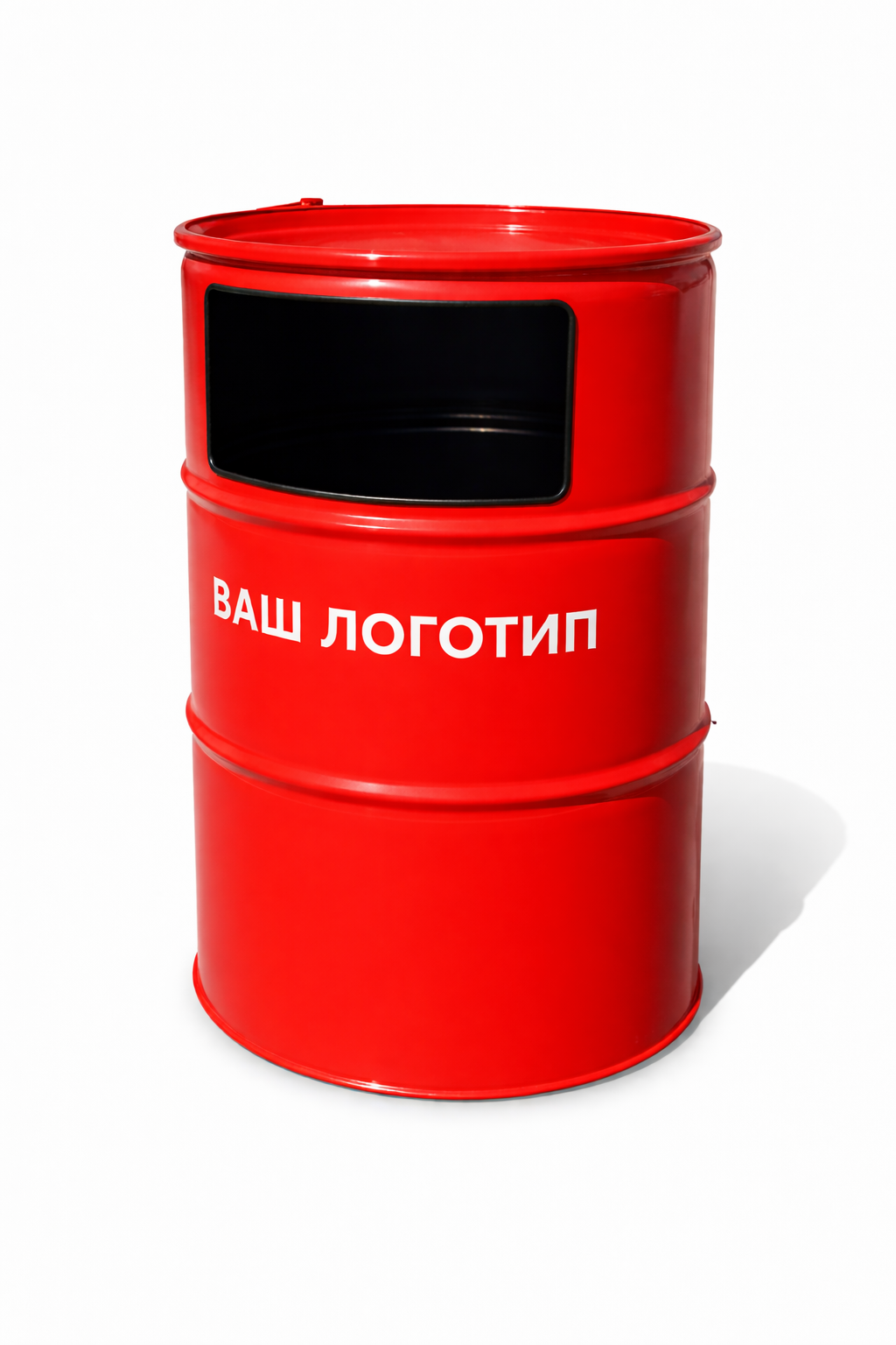 Урна для мусора из металлической бочки для фаст-фуда 200 л Красный (32550485)