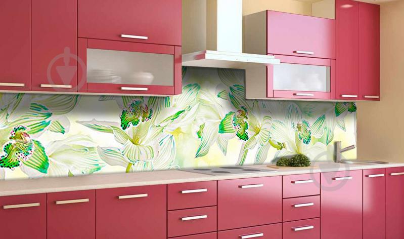Наклейка виниловая кухонный фартук  Zatarga  "Необычные Орхидеи"  650х2500 мм