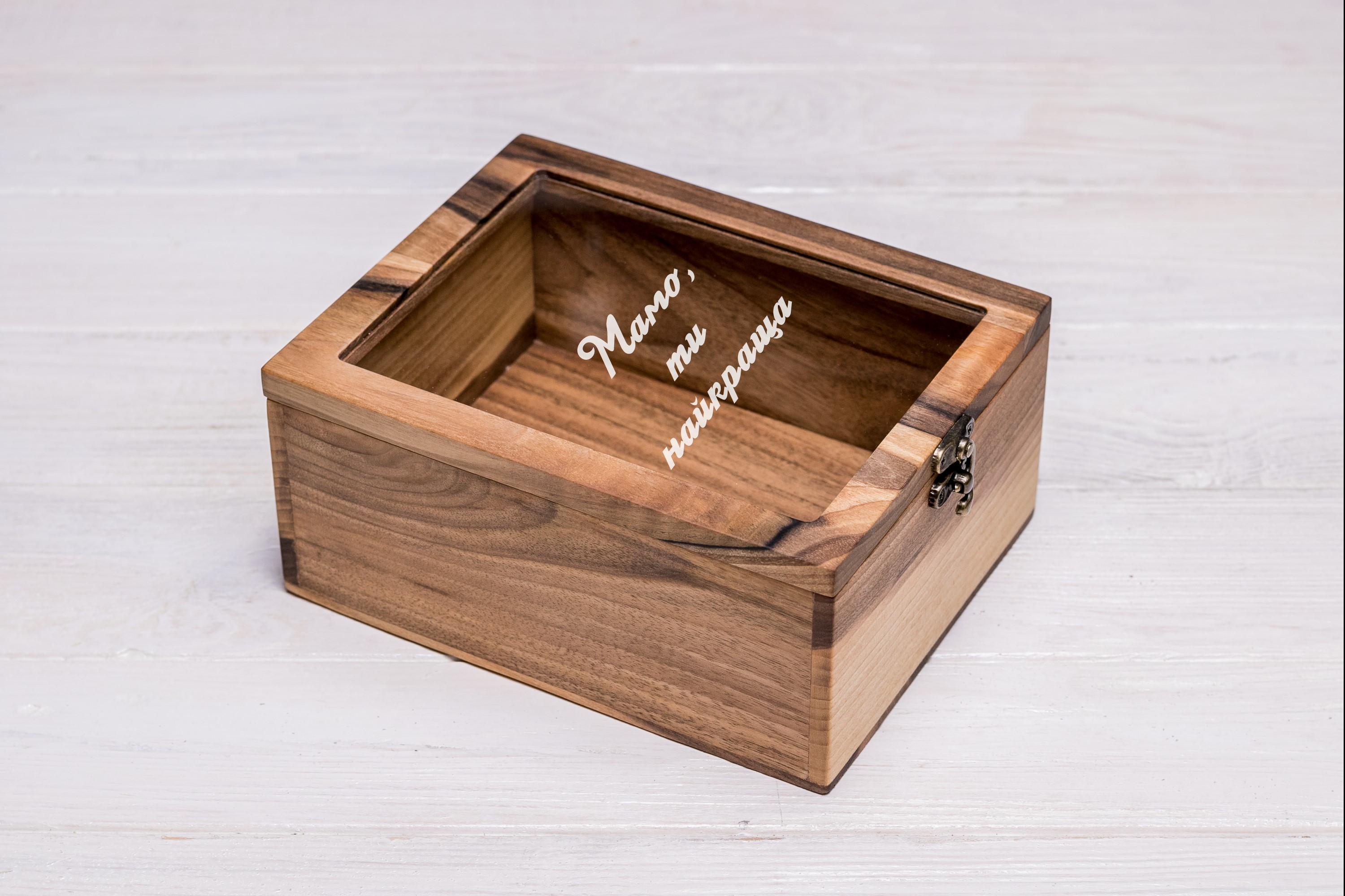 Подарочная коробочка EcoWalnut с индивидуальным гравированием S (EB-2.6)