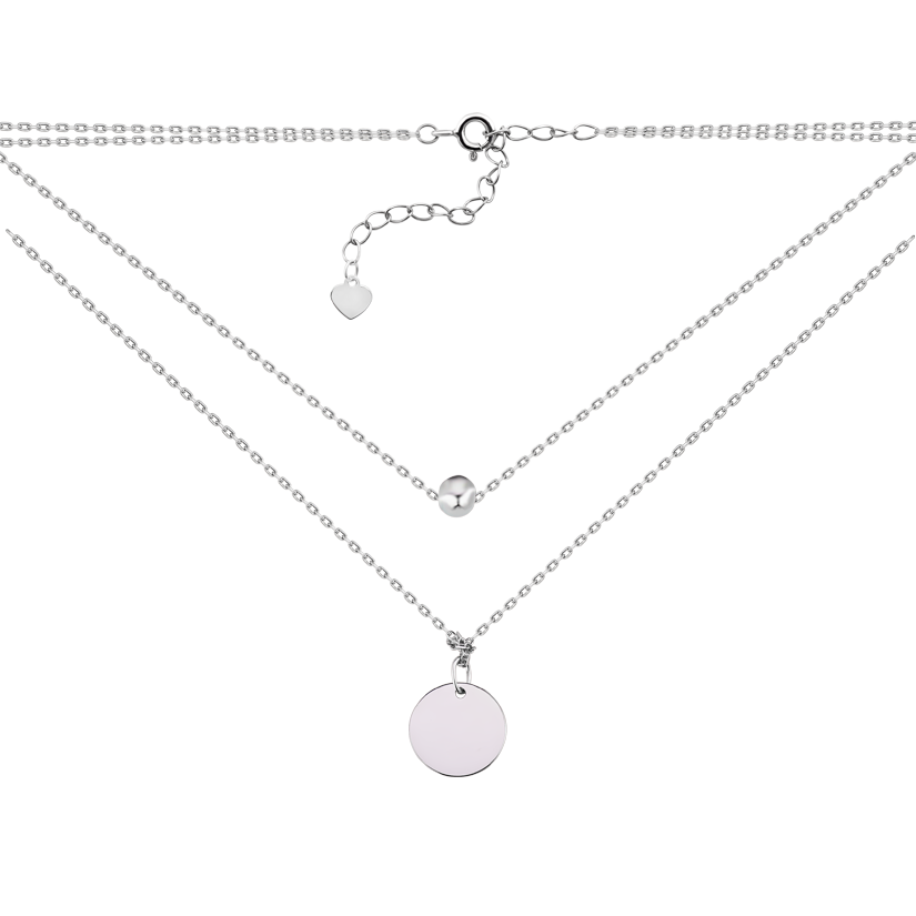 Колье серебряное Любовь сердечко с мерцающими камнями