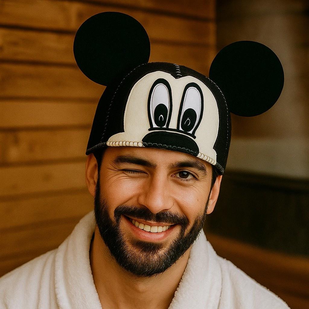 Шапка для бани Luxyart Микки искусственный фетр Серый (XL-465)