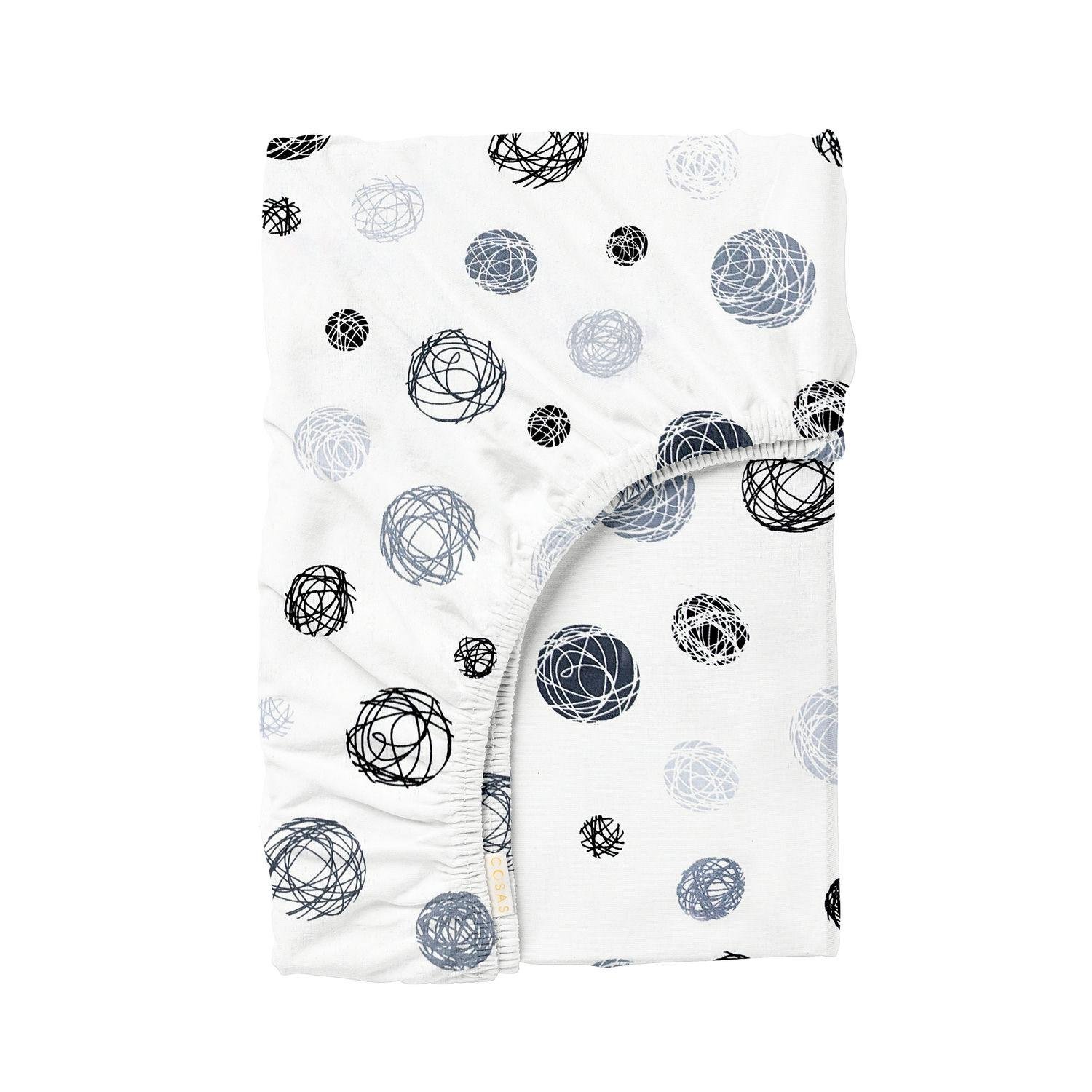 Простынь Cosas на резинке в детскую кроватку 60x120 см Thread Balls Grey (4822052149324)