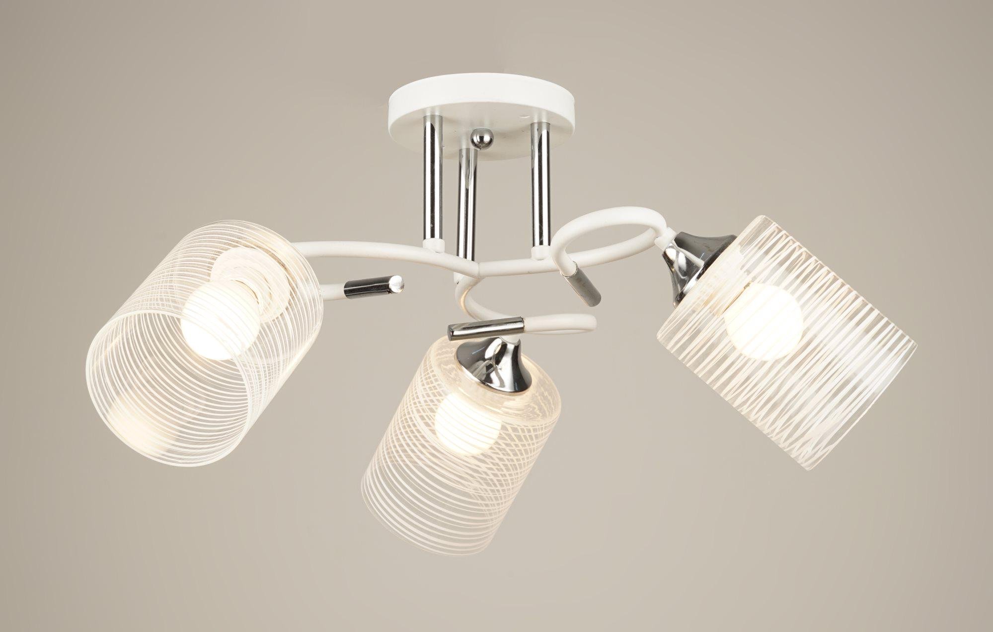 Люстра стельова Sirius B N4523/3 WT+CH на 3 плафони (000040614)