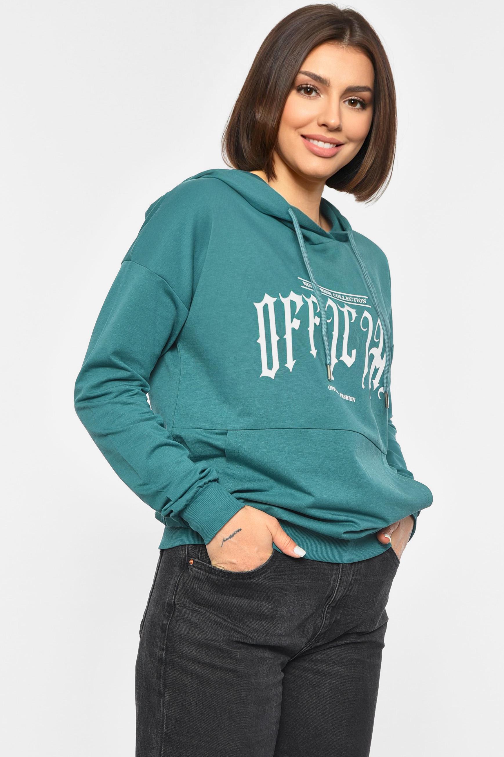 Худі жіноче M Темно-зелений (189686) - фото 2 Худі жіноче M Темно-зелений (189686) - фото 2