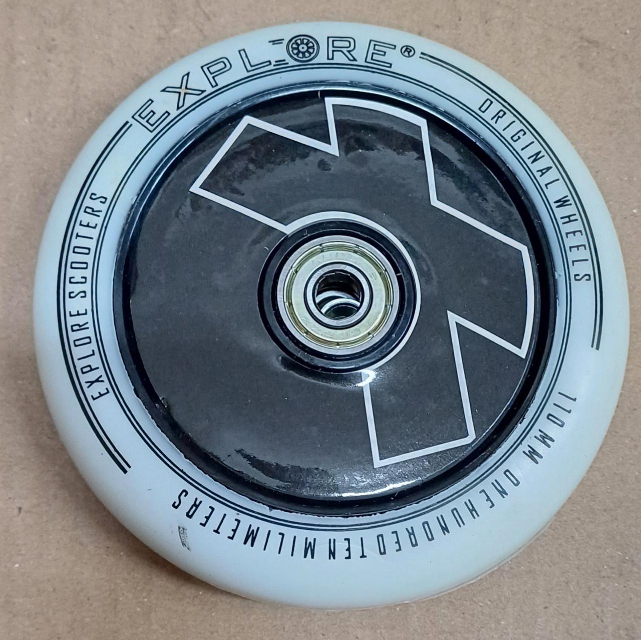 Колеса для трюкового самокату Explore 110 мм литий диск Білий