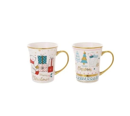 Набор рождественских керамических чашек 2 шт. 300 мл (33949)