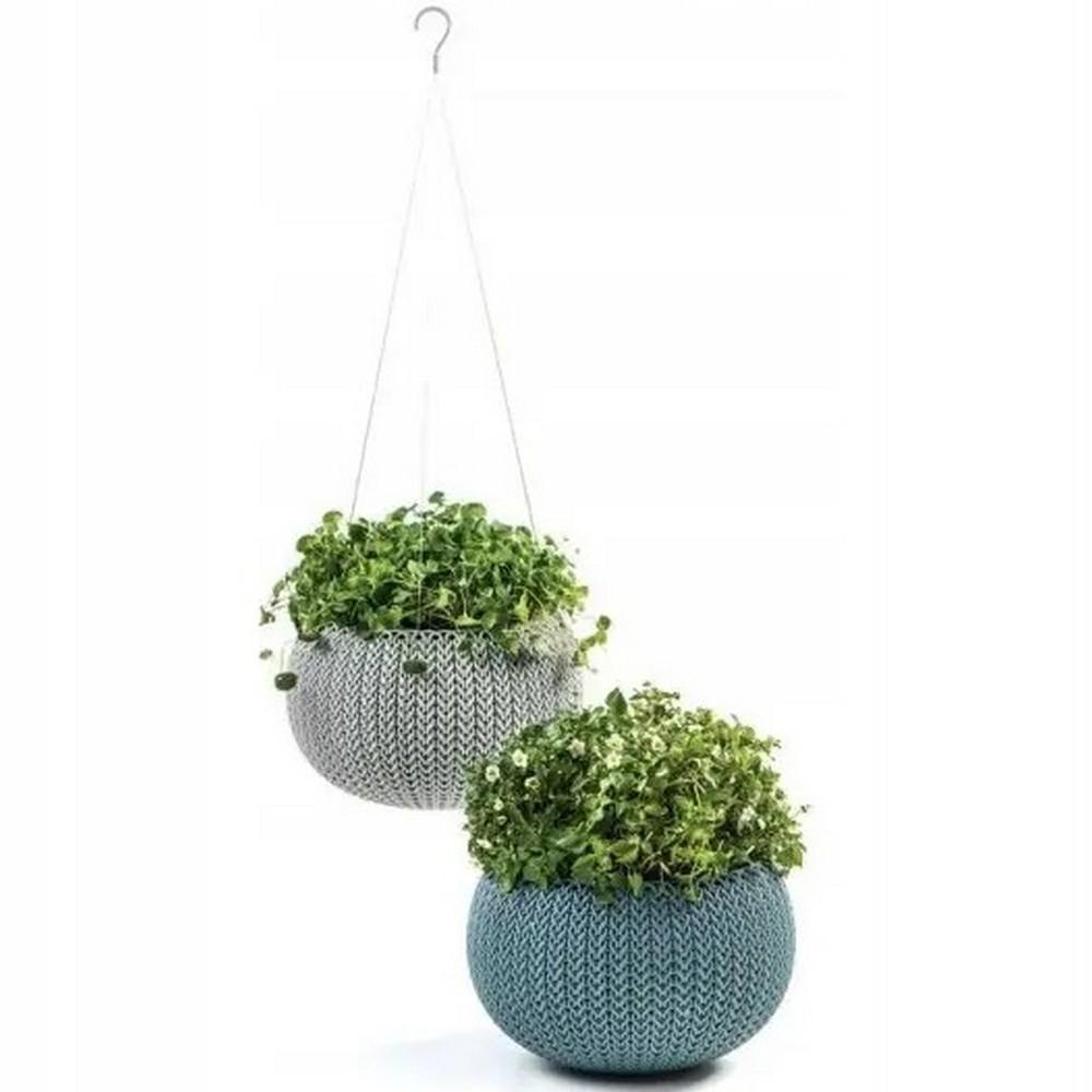 Подвесной горшок для цветов Keter Cozy M With Hanging Set Серый (229541) - фото 4 Подвесной горшок для цветов Keter Cozy M With Hanging Set Серый (229541) - фото 4
