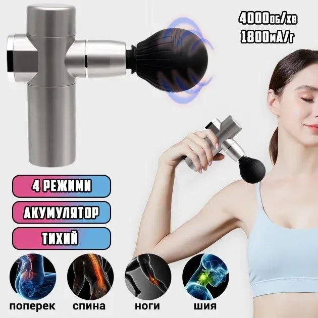 Массажер вибрационный Fascial Gun Mini для мышц (1795434484) - фото 9