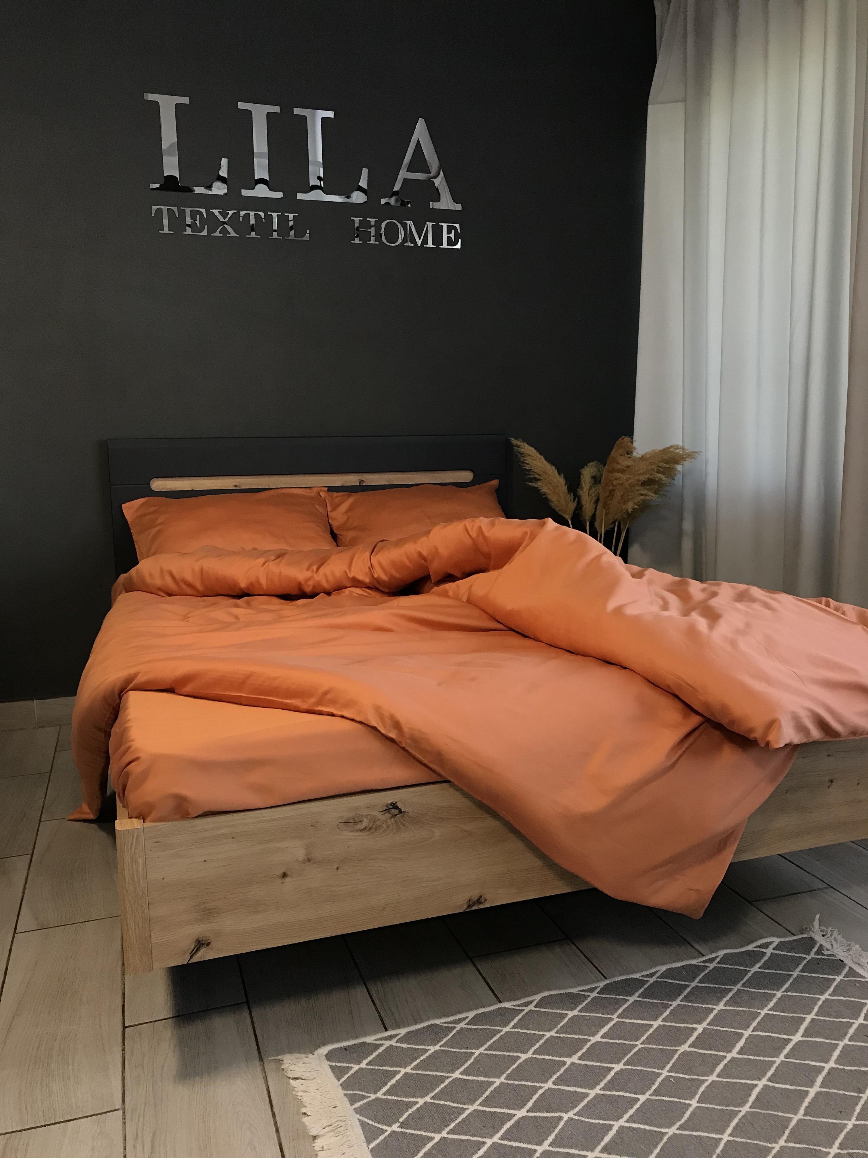 Комплект постільної білизни LILA Textil Home з преміум сатину сімейний Цегляний (06102023pksc) - фото 2