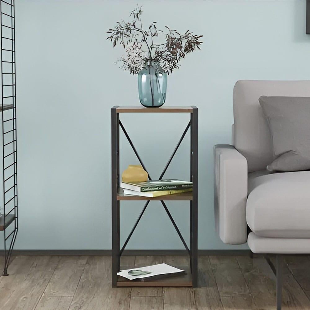 Этажерка Ferrum-decor Коннект 3/34 ДСП 16 мм 73x34x28 см Белый/Дуб Артизан (FRD-104297)