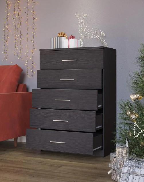 Комод на 5 шухляд вузький Венге темний (Р90в) - фото 2 Комод на 5 шухляд вузький Венге темний (Р90в) - фото 2