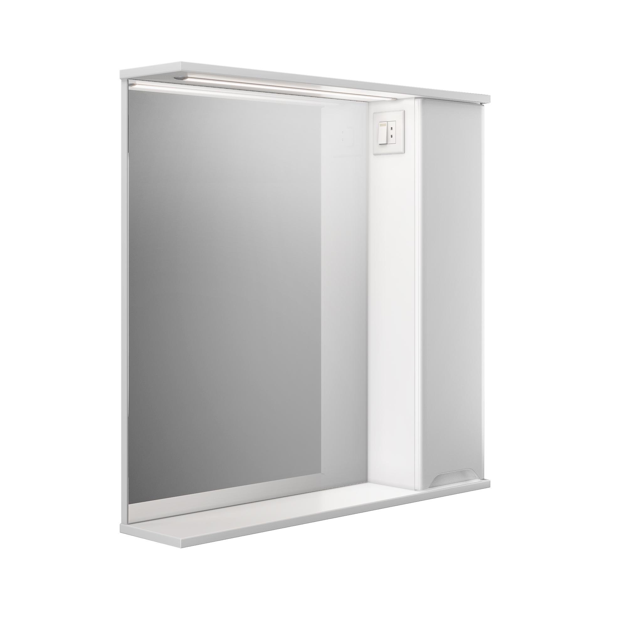 Шкаф настенный ВанЛанд Prime Prmc-80 с зеркалом и LED подсветкой правый (00084VAN)