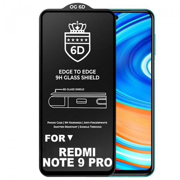 Защитное стекло 6D для Redmi Note 9 Pro противоударное