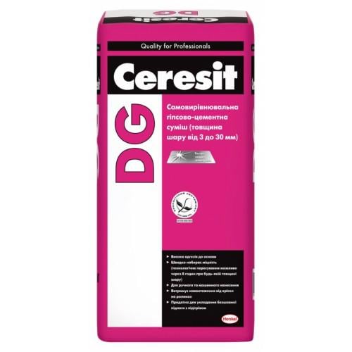 Гипсово-цементная смесь Ceresit DG самовыравнивающаяся 25 кг (1478)