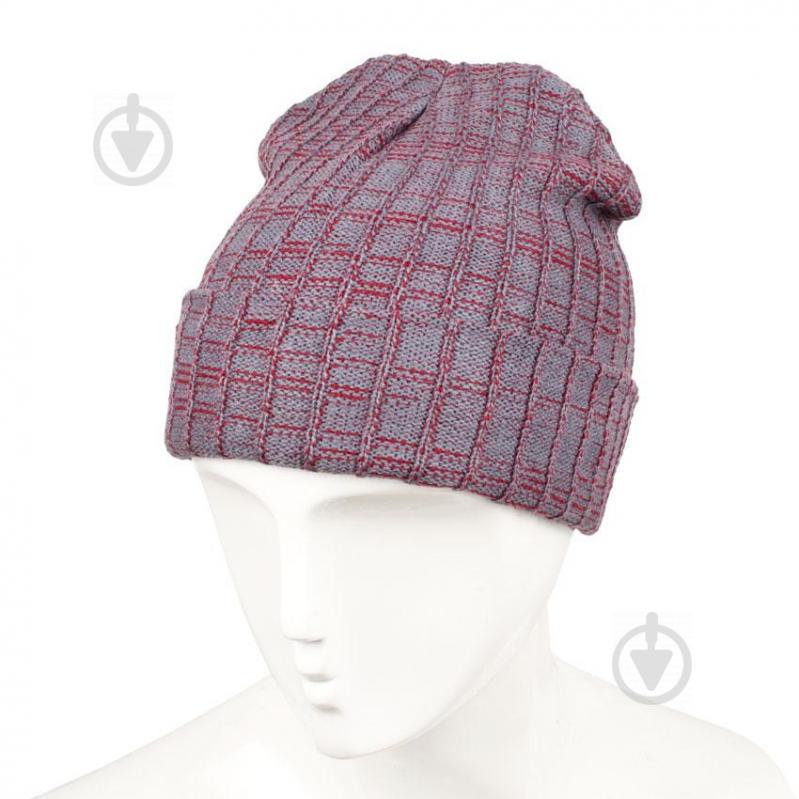 Шапка бини Beani'qe Tender One size Серо красный меланж (20995)