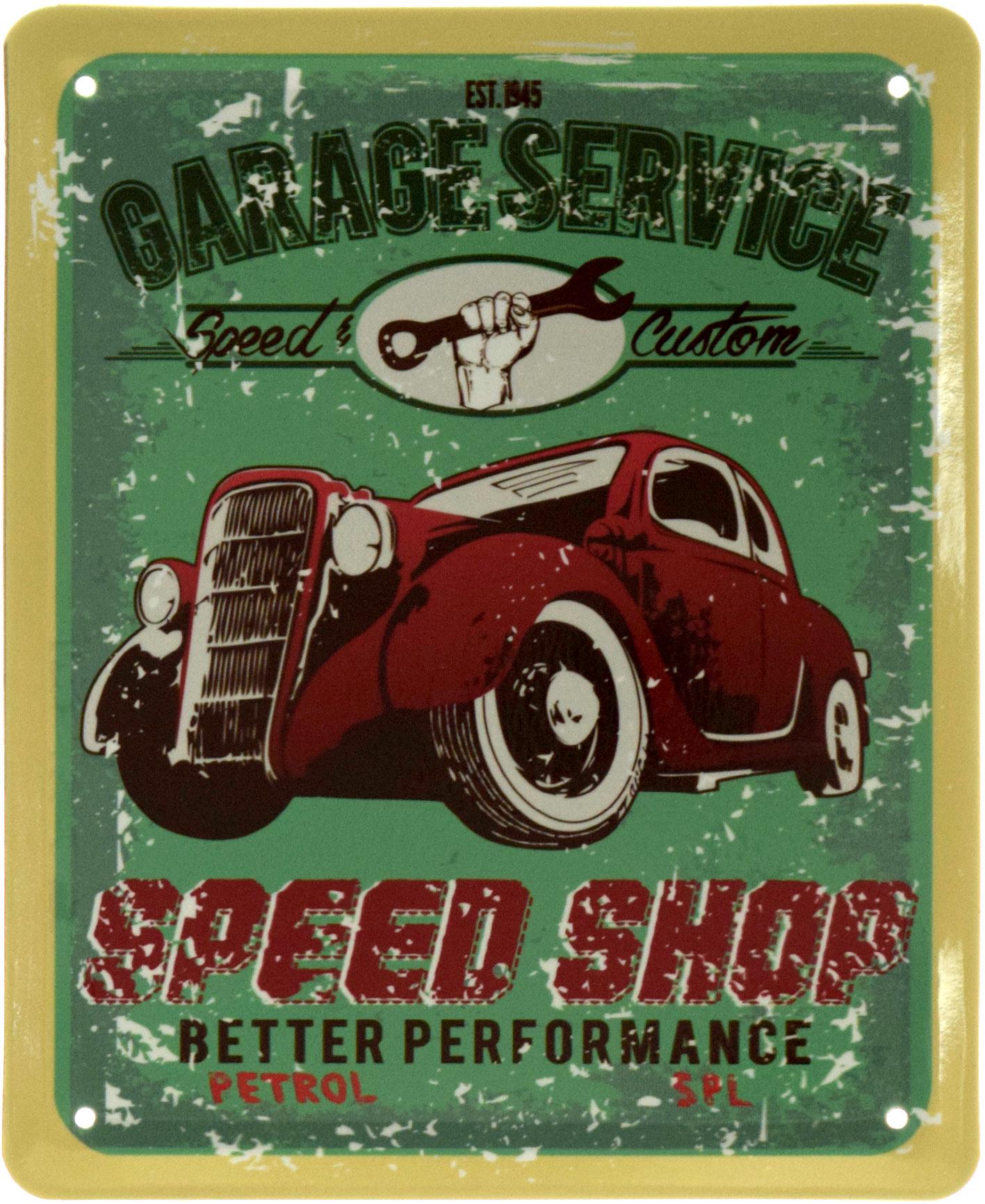 ᐉ Табличка металлическая Гаражная Служба Скоростной Магазин/Garage ...