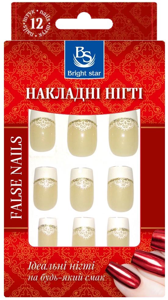 Ногти накладные Bright Star с рисунком в упаковке 12 шт. (LRN-755-03)