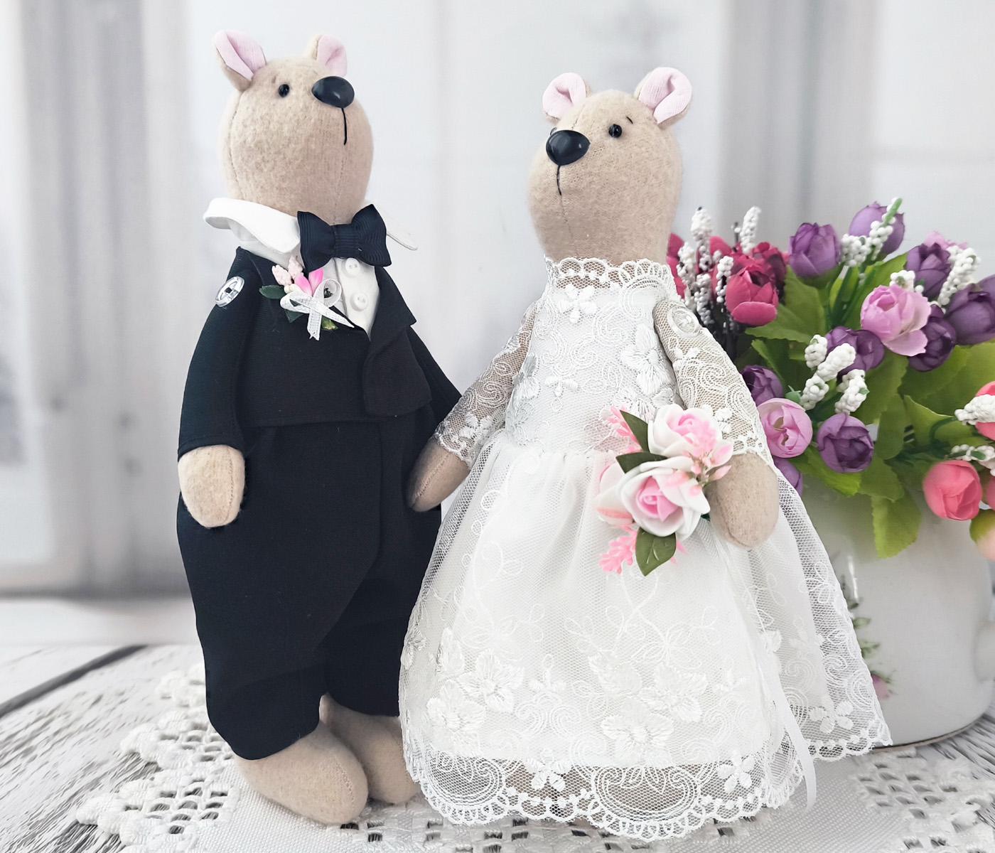 Кукла интерьерная в стиле тильда Медвежата свадебные (2630951520)