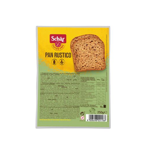 Хліб темний без глютену Dr. Schar Pan Rustico з насінням льону 250 г (8008698024188)