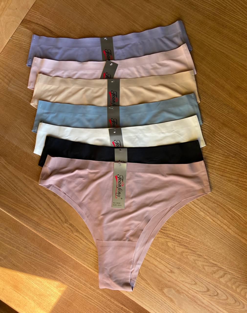 Трусы-танга с лазерной отделкой 7 шт. 3XL (8809-2)