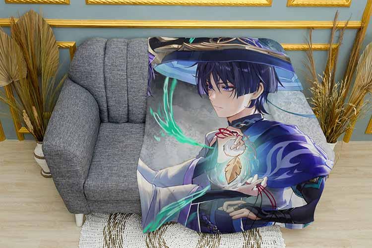 Плед Wanderer with a feather Genshin Impact плюш двошаровий 135х150 см (113028-2)