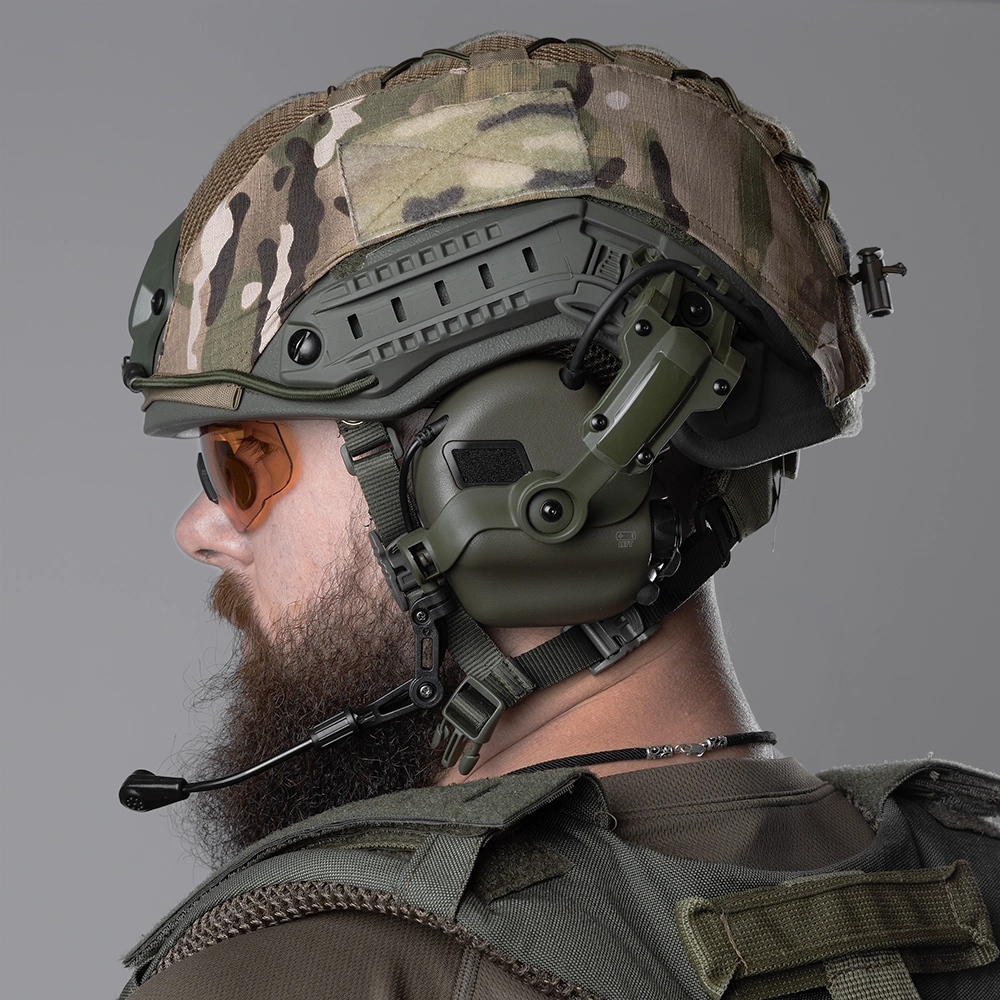 Шолом FAST SPECPROM в кавері з навушниками Earmor M32H з Чебурашками M 55-57 см Олива - фото 9