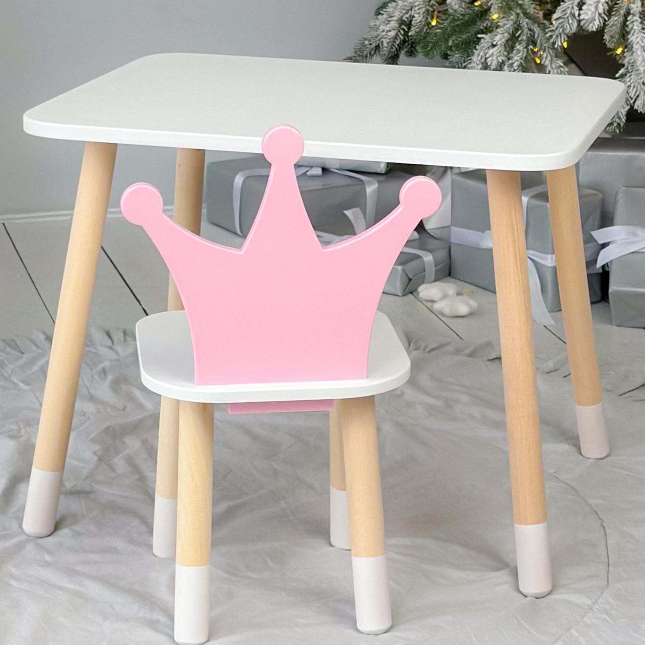 Стол и стульчик детский прямоугольный корона для уроков игр