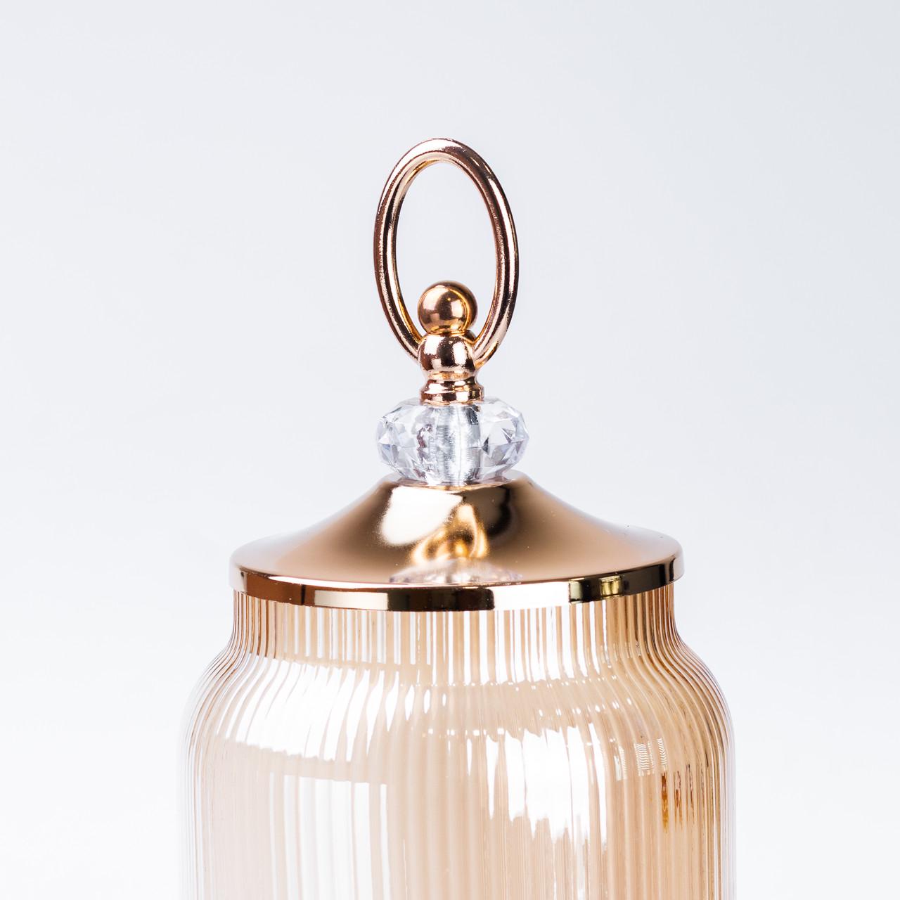 Лимонадница стеклянная с краном на металлической ножке с 6 стаканами 2 л Золотой - фото 3