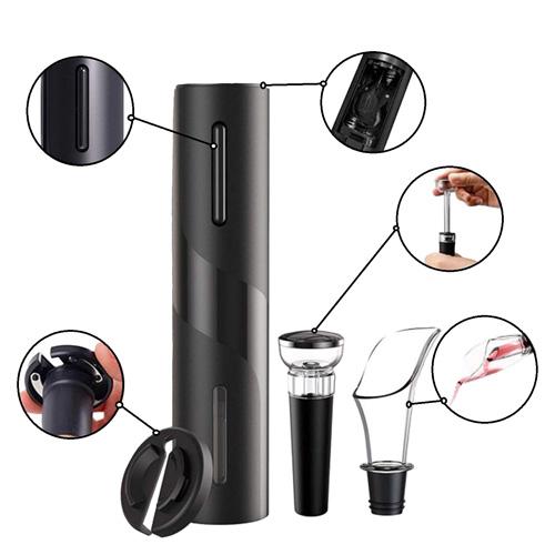 Набір для вина 4в1 електричний штопор/ніж для фольги/вакуумна пробка та аератор (2468-9dcc3) - фото 2